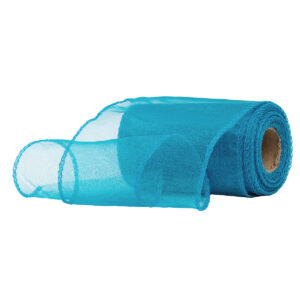 Snow organza anyag sima [11cm x 10 méter] türkizkék