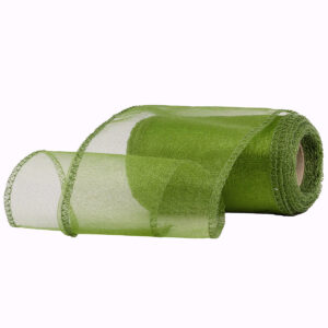 Snow organza anyag sima [11cm x 10 méter] sötét mohazöld