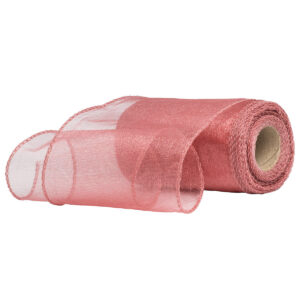 Snow organza anyag sima [11cm x 10 méter] rozsdavörös