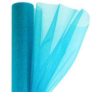 Snow organza anyag sima [23,5cm x 10 méter] türkizkék