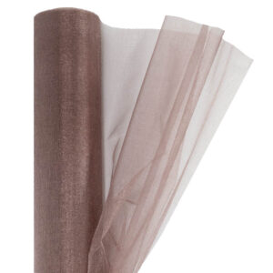 Snow organza anyag sima [23,5cm x 10 méter] sötét bézs