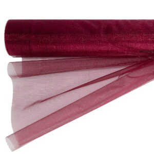 Snow organza anyag sima [47cm x 10 méter] bordó