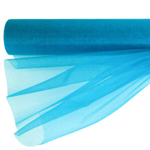 Snow organza anyag sima [47cm x 10 méter] türkizkék