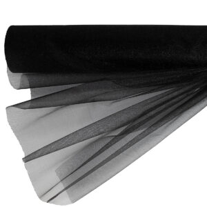 Snow organza anyag sima [47cm x 10 méter] fekete