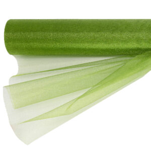 Snow organza anyag sima [47cm x 10 méter] sötét mohazöld