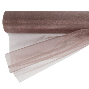 Snow organza anyag sima [47cm x 10 méter] sötét bézs