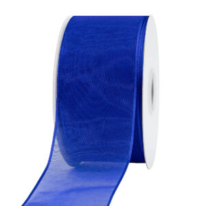 Organza szalag drótos széllel [38mm x 10m] királykék