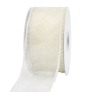 Organza szalag drótos széllel [38mm x 10m] ekrü