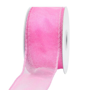 Organza szalag drótos széllel [38mm x 10m] rózsaszín