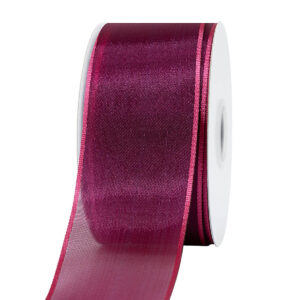 Dekorációs organza szalag [38mm x 10m] bordó/pink