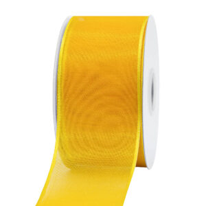 Organza szalag drótos [38mm x 10m] napsárga/citrom