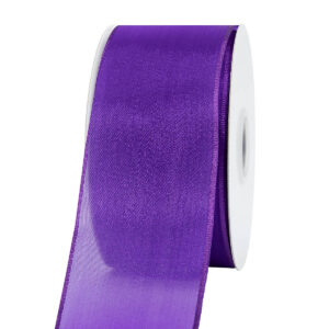 Organza szalag drótos [38mm x 10m] sötétlila/lila