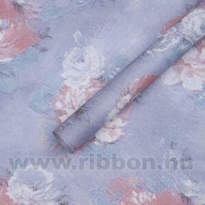 Vintage rózsa mintás íves papír csomagoló- 15 ív/csomag [59cm x 52cm] lila