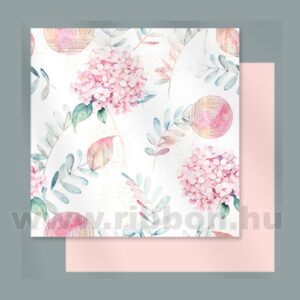 Virágmintás íves papír csomagoló- 10 ív/csomag [53cm x 53cm] púder rózsaszín