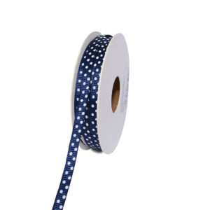 Pöttyös ripsz szalag [6mm x 10m] navy kék/fehér