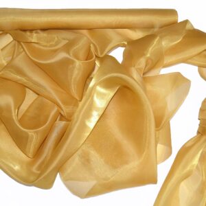 Szatén-organza anyag [47cm x 10m] arany sárgás