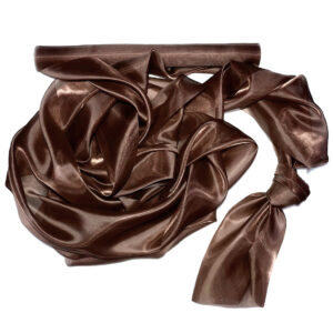 Szatén-organza anyag [47cm x 10m] sötétbarna