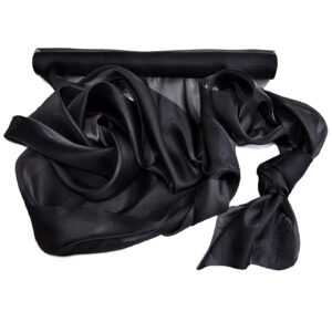 Szatén-organza anyag [47cm x 10m] fekete