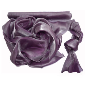 Szatén-organza anyag [47cm x 10m] padlizsánlila