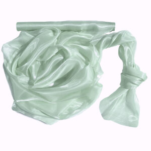 Szatén-organza anyag [47cm x 10m] vintage zöld/zsályazöld