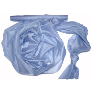 Szatén-organza anyag [47cm x 10m] vintage kék