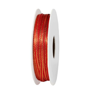 Aranyszélű szatén szalag [3mm x 10méter] piros/arany