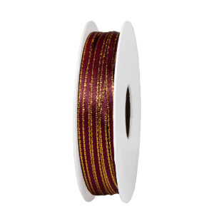 Aranyszélű szatén szalag [3mm x 10méter] bordó/arany