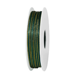 Aranyszélű szatén szalag [3mm x 10méter] sötétzöld/arany