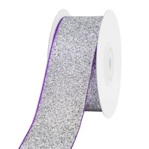 Dekorációs glitter szalag [38mm x 10m] ezüst/lila