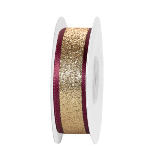 Dekorációs szalag [22mm x 10m] burgundi/rose gold