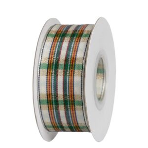 Aranyozott kockás szalag [25mm x 10m] ekrü/narancs/sötétzöld/arany