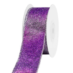 Dekorációs szalag glitteres [38mm x 10m] lila/ezüst