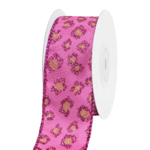 Leopárd mintás dekorációs szalag [38mm x 10m] ciklámen