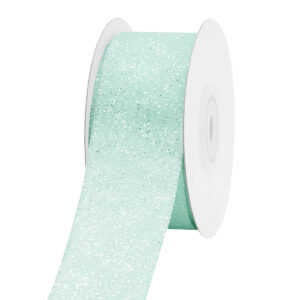 Glitteres karácsonyi dekor szalag [38mm x 10m] pasztell almazöld
