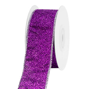 Dekorációs szalag glitteres [38mm x 10m] lila/ezüst