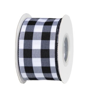 Kockás mintás dekor szalag [38mm x 10m] fehér/fekete