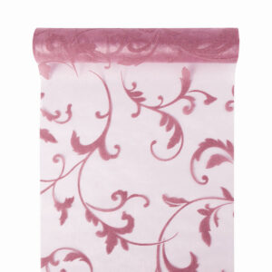Bársony inda mintás organza anyag [23,5cm x 5m] mályva