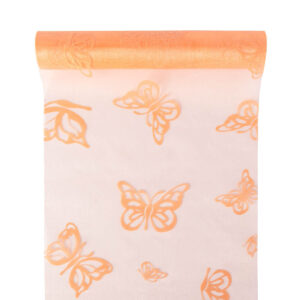 Bársony lepke mintás organza anyag [23,5cm x 5m] barack