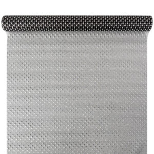 Glitter pöttyös mintás organza anyag [47cm x 5m] fekete/ezüst
