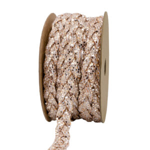 Glitteres fonott zsinór [10mm x 5m] rose gold